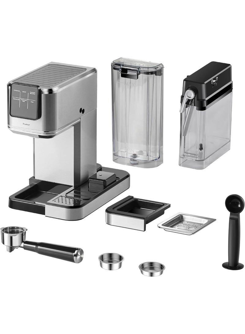 Royalstar Espresso Machine and Coffee Maker,20 Bar Pump Espresso Machine with Milk Frother,Compact Stainless Steel Coffee Machine with Removable Water Tank - Image 2
